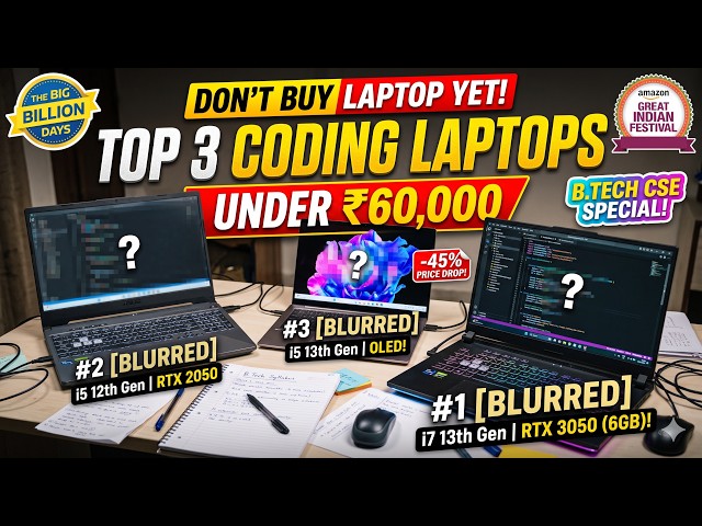 Best Laptops for Coding & Gaming Under 60K #flipkart #laptops #tech #amazon #sale #bbdsale2026 #bbd