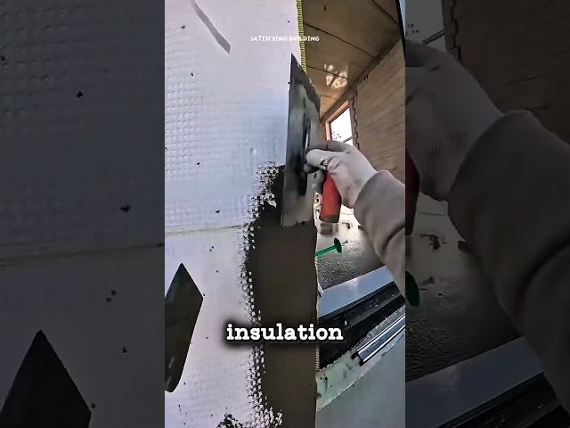 Precision Base Coat Mortar and Corner Mesh Application#shorts #satisfying #construction #working