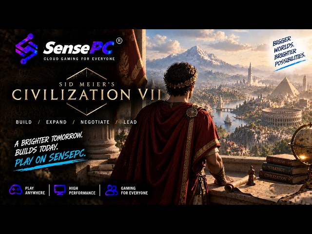 Civilization VII Gameplay on SensePC | Build an Empire in the Cloud