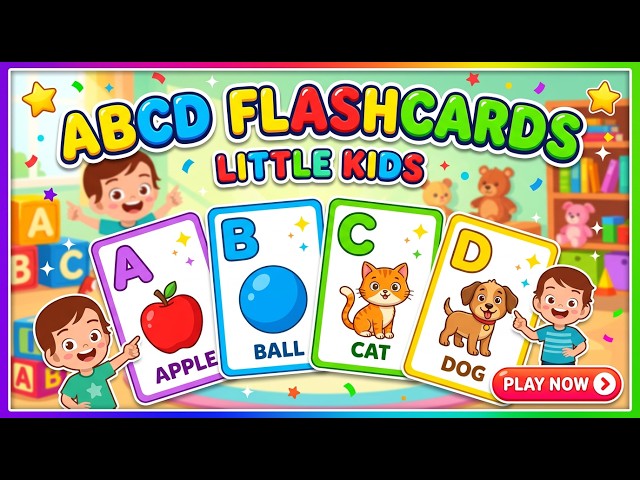 ABC Flashcards for Toddlers and Kids | Babies First Words & ABCD Alphabets - @FunDayKid