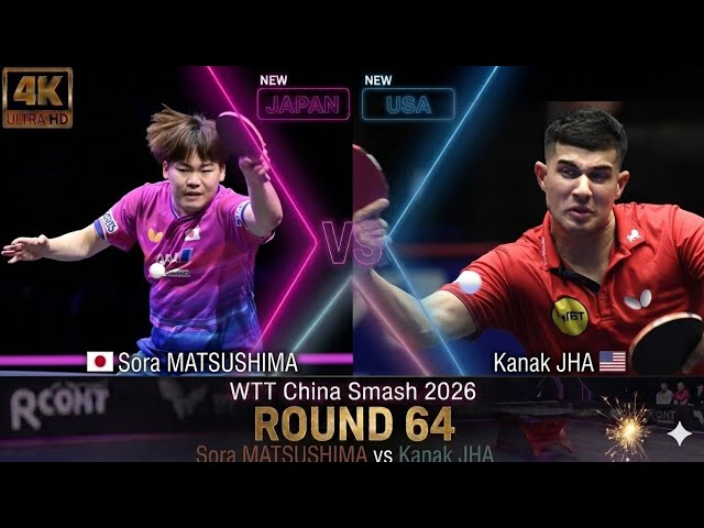 FAST & FURIOUS🔥Sora Matsushima vs Kanak Jha | WTT China Smash 2026 R64 🏓🔥