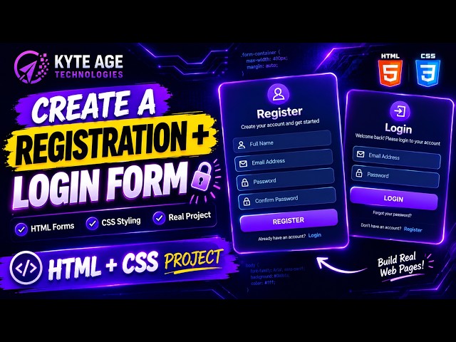How to Create a Registration & Login Form with HTML & CSS 🔐 | Web Development for Beginners