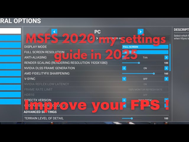 Microsoft Flight Simulator 2020 | Settings Guide in 2025