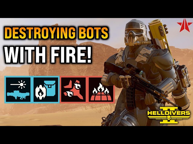Helldivers 2 - Solo DESTROYING Bots with Fire! Max Difficulty (full clear)