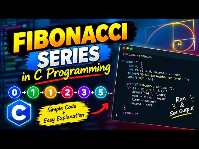 🔥 Fibonacci Series in C Programming 🚀 | C Programming for Beginners @TheCodingZone-18 #trending 