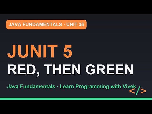 Java Fundamentals: Testing with JUnit 5 | Unit 35