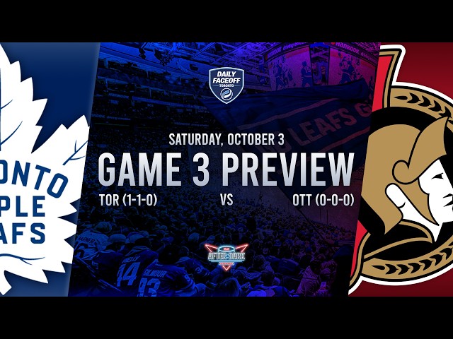 Leafs vs Senators Game 3 Preview: Bobrovsky Starts, Keys to the Game, PP Expectations & Best Bets