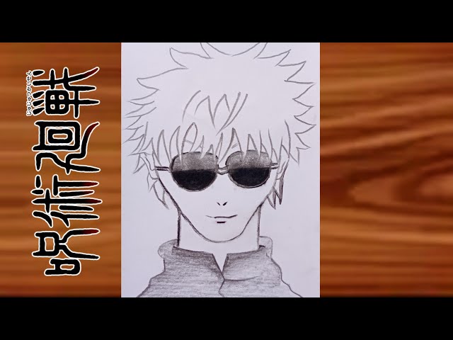How to sketch GOJO SATORU | Step by step tutorial for beginners | Easy anime drawing 🙂