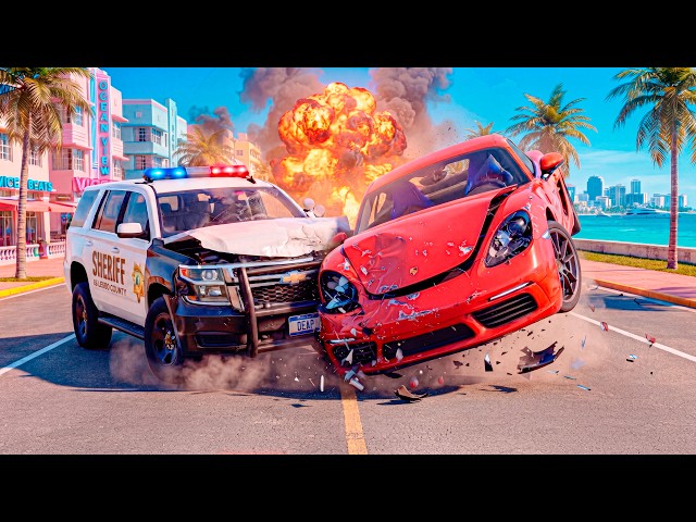 150 MPH COP CHASE! Brutal Rollovers & Crashes  BeamNG.drive #26