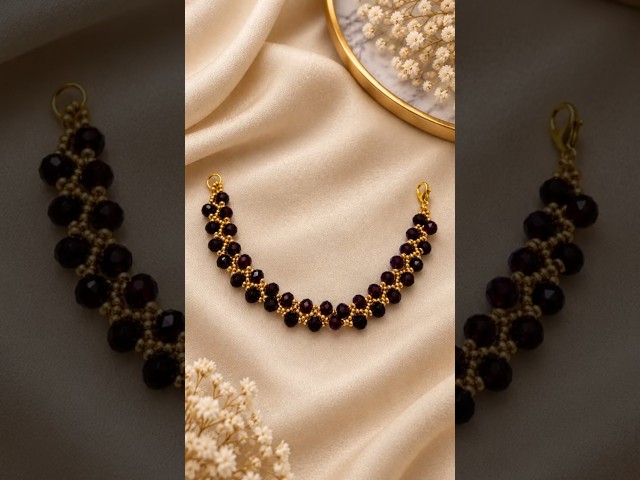 Elegant Burgundy & Gold Beaded Necklace | Handmade Jewelry Tutorial