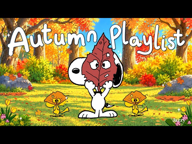 Cozy Autumn Morning with Snoopy ☀️🍂🎃| Warm Jazz for Crisp Breezes & Relaxing Study by Jazzy