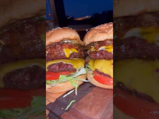 Let’s make some burgers on the Santa Maria bbq grill ￼#bbq #cooking #burger #dinner #grill