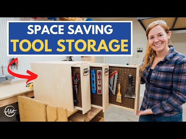 Slide Out Pegboard Cabinet For Space Saving Tool Storage! DIY Workshop/Garage Storage