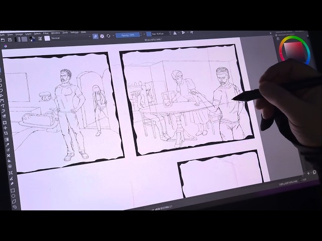 Drawing Comic Page 3 - Part 1: Lineart (Timelapse)