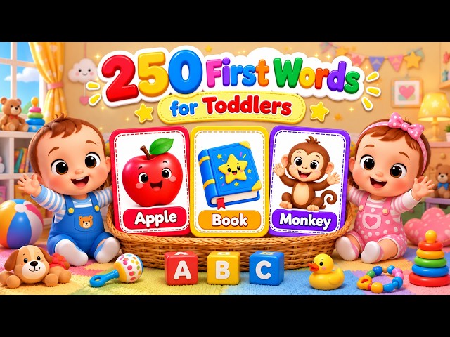 250 First Words for Toddlers | Learn to Talk with Baby's First Words | Speech Practice for Toddlers