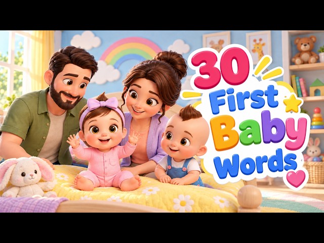30 First Baby Words | Learn First Words for Toddlers & Babies | Early Learning Video