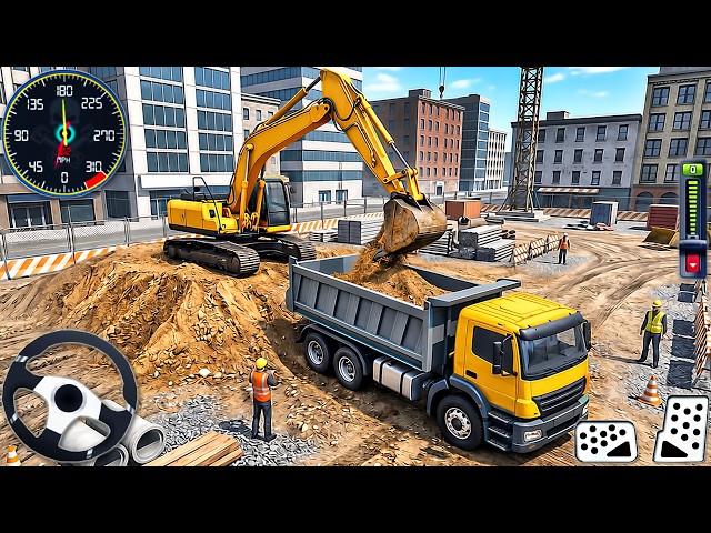 Bridge Road Builder Construction JCB 3D - City Highway Excavator Simulator - Android GamePlay #2