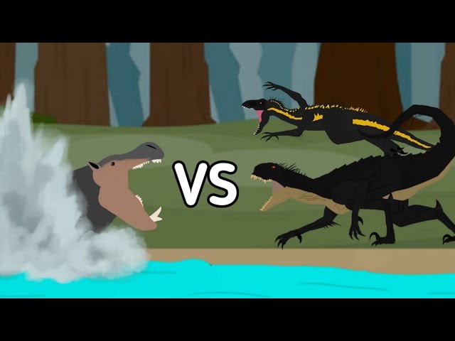 Indoraptor and Scorpius rex VS Hippopotamus | AUTO RPG Anything 