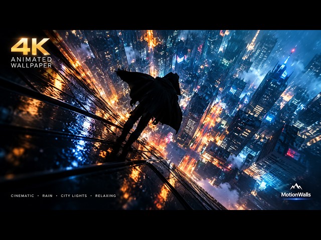 🌧️ Cozy Rain on a Skyscraper | 4K Animated Wallpaper for Focus & Sleep #rain #sleep #wallpaper