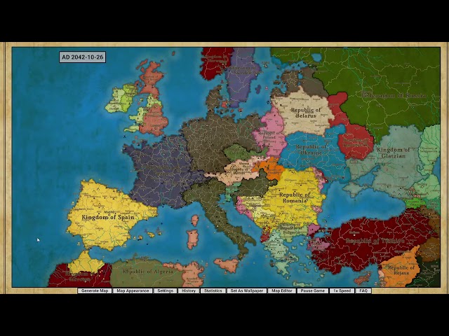 Fantasy Map Simulator (Map of Europe)