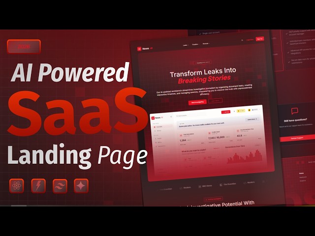 Build an AI Powered Saas Landing Page Using Next Js, React, Typescript, and Boltstack