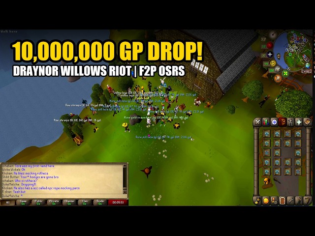 I Dropped 10M at Draynor Willows! 💥 Massive F2P Drop Party #2 - DukeMatchaDrops