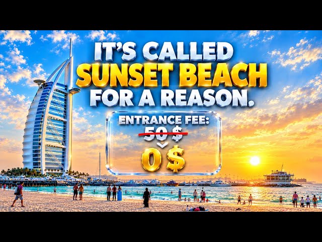 Walking Dubai’s Most Famous Beach at Golden Hour - Umm Suqeim Beach - Sunset Beach. #visitdubai