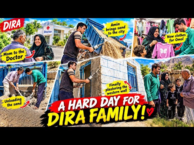 A Hard Day for DIRA Family! Doctor Visit, New Clothes & Amin Finally Finishes the House Wall!