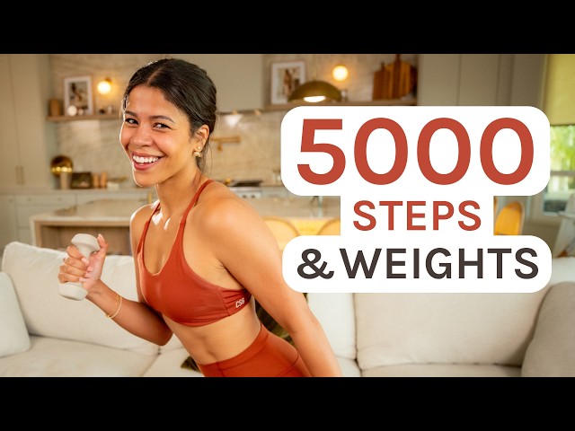 5000 STEPS FAST Walking + Weights Workout to Burn Fat