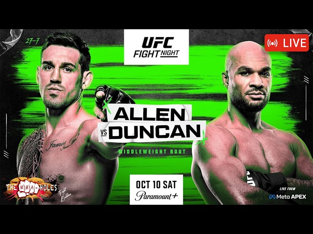 🔴 UFC VEGAS 122: BRENDAN ALLEN x CHRISTIAN LEROY DUNCAN | LIVE STREAM