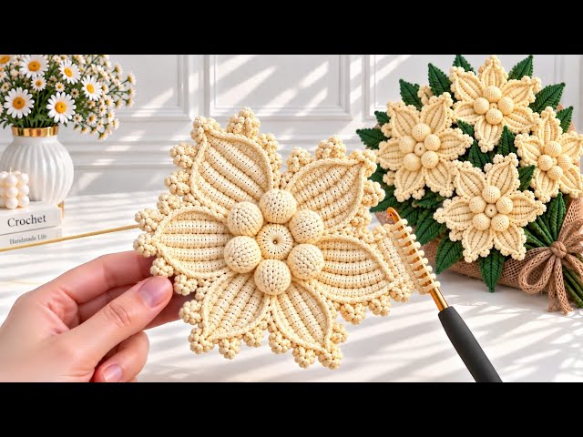 How to Crochet a Stunning 3D Flower 🌻 | Easy Crochet Flower Tutorial