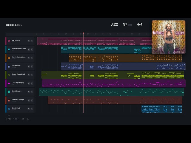 🎵 Lucky - Britney Spears (MIDI GM individual tracks) 🎹