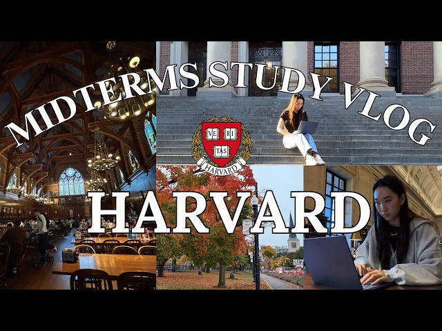 6AM HARVARD MIDTERMS STUDY VLOG 📚 productive study days in my life, double major junior in STEM