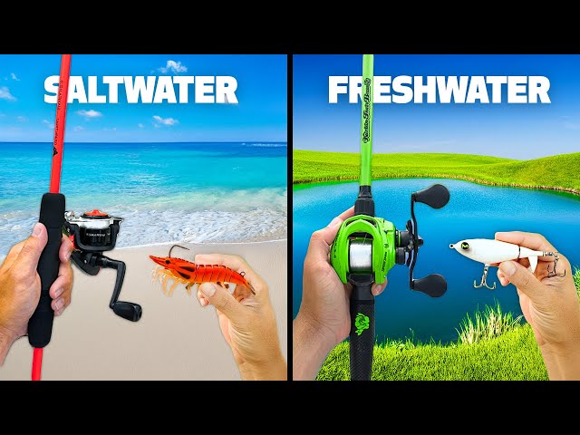 $100 Saltwater vs Freshwater Budget Fishing Challenge!