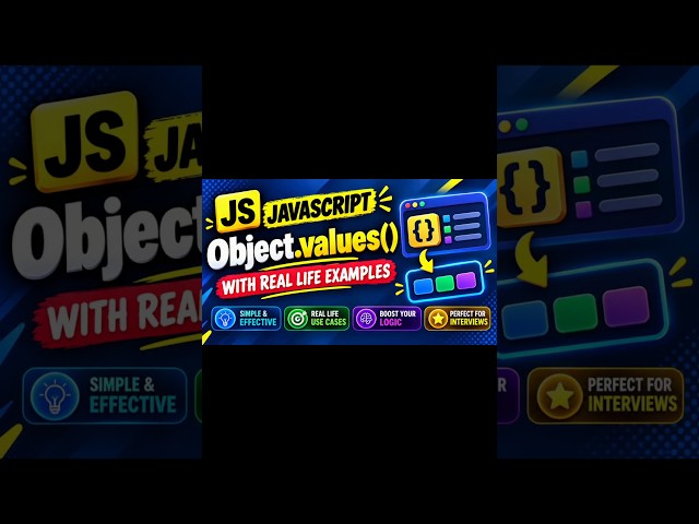JavaScript Object.values() Method Made Super Easy with a Real World Example 🔥 #codeshiksha #js