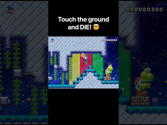Mario Avoids The Ground In Mario Maker 2 #mario #shorts #memes