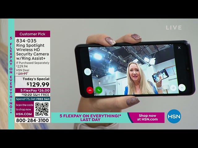 Ring Spotlight Wireless HD Security Camera with Ring Ass...