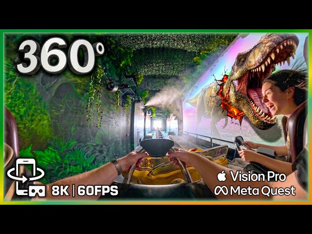 360 T-REX ATTACK! 🦖 VELOCIRAPTOR extreme Roller Coaster 8K 🟥 IMG Dubai - 60fps HDR VR POV Quest 3