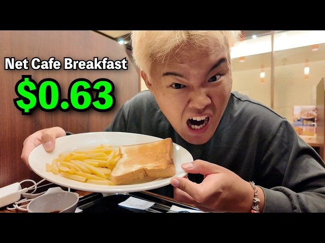 Living in a 2m² Net Cafe: $0.63 Breakfast in Japan🇯🇵🍞