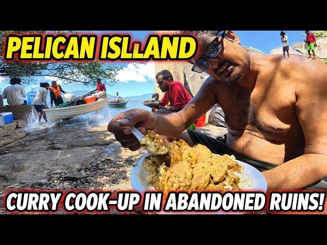 ABANDONED Pelican island  , curry chicken cookup and rice 5 island Trinidad 🇹🇹. Pt 2 .
