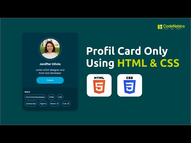 How to Make Profile Card UI Component Using HTML CSS | Cara Membuat Profil Card Menggunakan HTML CSS