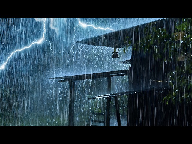 Drift into Deep Sleep Fast with Strong Rainstorm | Heavy Rain & Powerful Thunder on Tin Roof