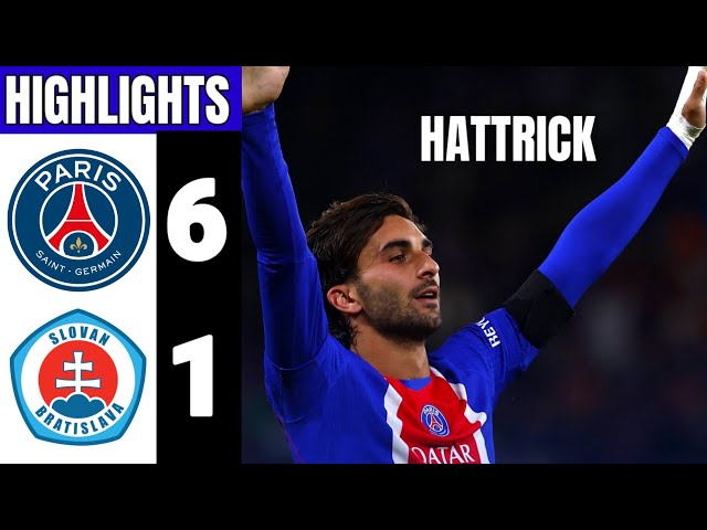 PSG vs Slovan Bratislava 6-1 Extended Highlights & Goals - dembélé Goal & Ferran Torres Hattrick