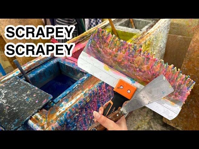 satisfying wax cleaning and scraping 