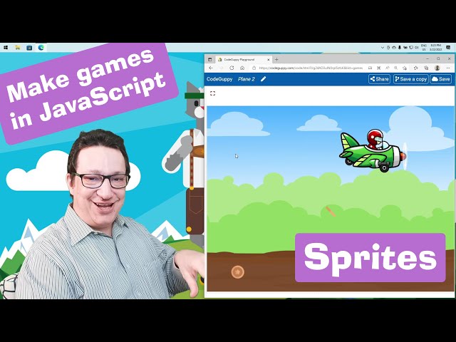 JavaScript tutorial 16/24: Make games with sprites | Coding course for beginners
