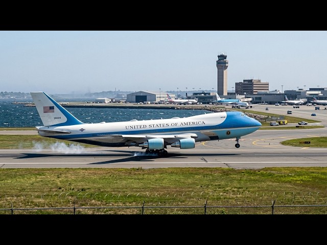 HEAVY BRAKING! Boeing 747 Smoke Effect Touchdown at KBOS Airport | MSFS 2020