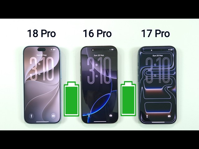 iPhone 18 Pro vs 17 Pro vs 16 Pro Battery Test | ios 27 Battery Drain Test