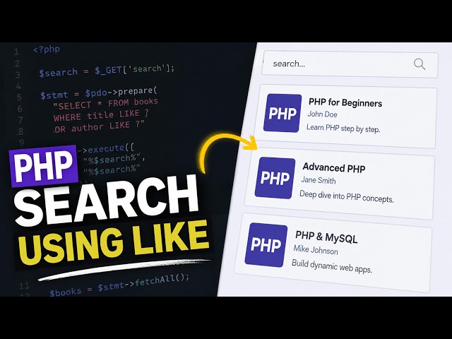 PHP Search Using LIKE | PDO + MySQL Search Tutorial