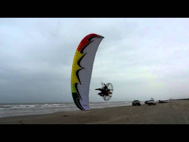 World's Best Paramotor Pilot Dell Schanze Having Fun Powered Paragliding At The Beach In Texas!!
