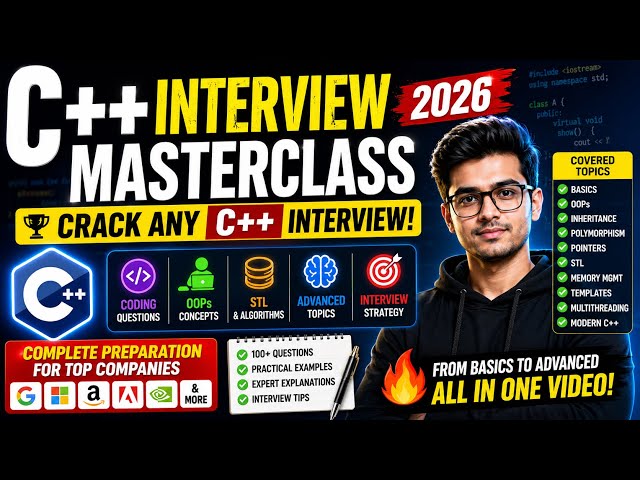 C++ Interview Masterclass in Hindi 2026 🔥 | Crack Any C++ Developer Interview